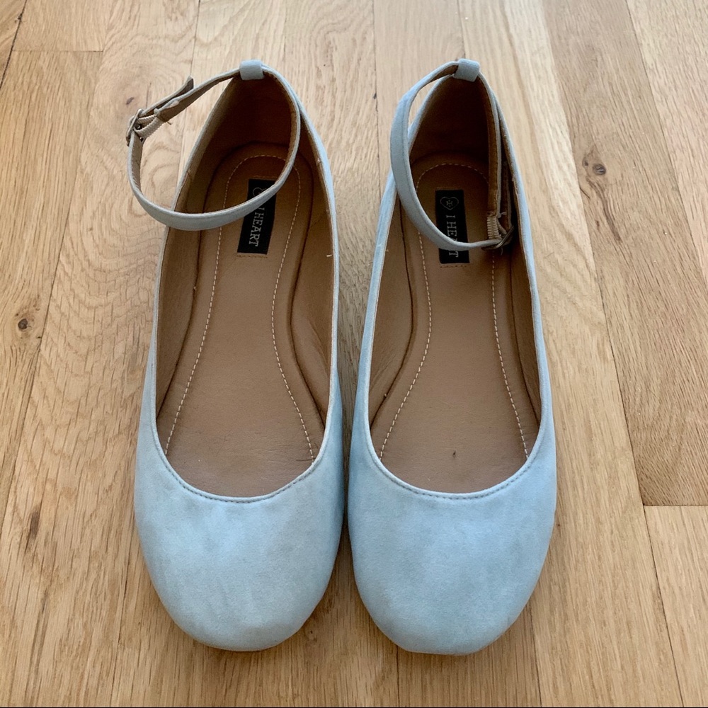 Powder blue flats